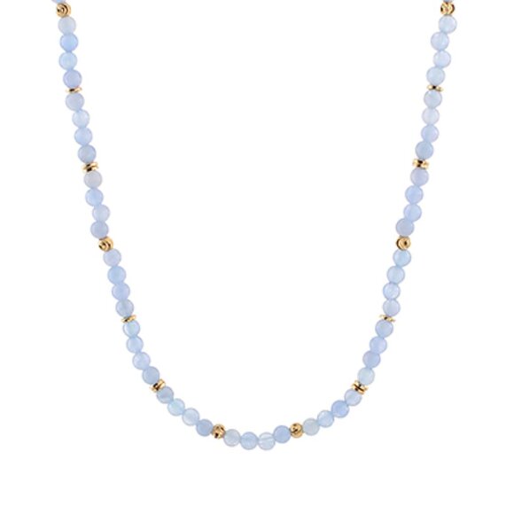 Light Blue Beaded Necklace 16" L - Picture 1 of 3